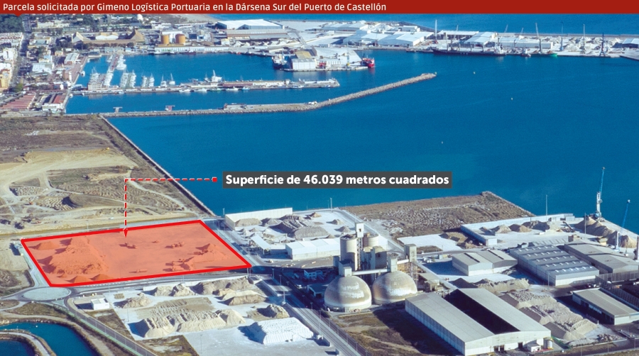 En la actualidad, la parcela solicitada por Gimeno Logística Portuaria se utiliza para el acopio de mercancía a granel. Infografía: José Antonio Sánchez.